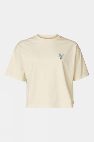 Ayacucho Womens Cropped Mini Embroidery T-Shirt Ecru