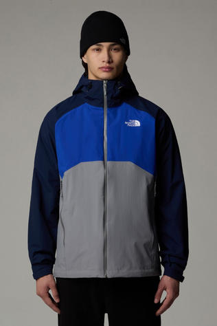 The North Face Mens Stratos Hooded Jacket Monument Grey/Tnf Blue/