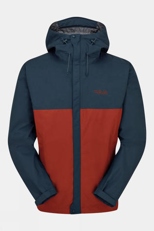 Rab Mens Downpour Eco Jacket Tempest Blue/Tuscan Red