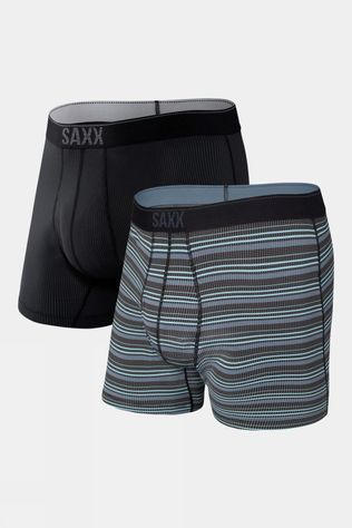 Saxx Mens Quest Boxer Briefs (2 Pack) Sunrise Stripe/Black
