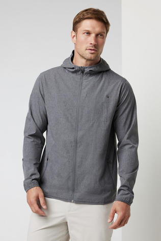 Vuori Mens Outdoor Trainer Shell Jacket Vintage Charcoal Linen Texture