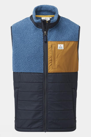 Passenger Mens Born Explorer Recycled Polar-Lined Sherpa Vest Blue Steel