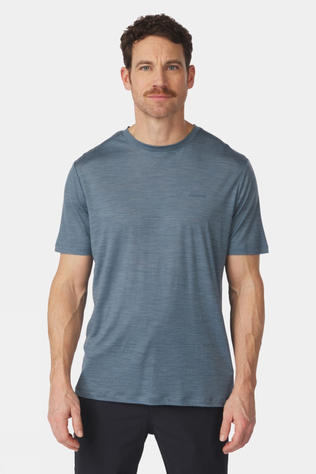 Ayacucho Mens Ridge Trail Merino Short Sleeve T-Shirt Blue Mirage