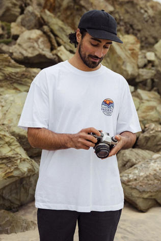 Passenger Mens Laidback Recycled Cotton Relaxed T-Shirt White